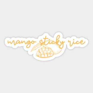 mango sticky rice - Thai mango yellow orange - with sketch Sticker